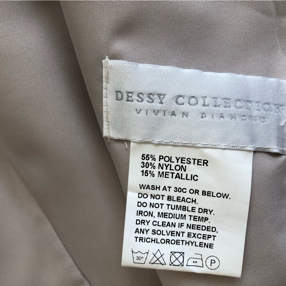 Dessy Collection Metallic Gold and Silver Floral Jacquard Maxi Dress - Picture 10 of 10